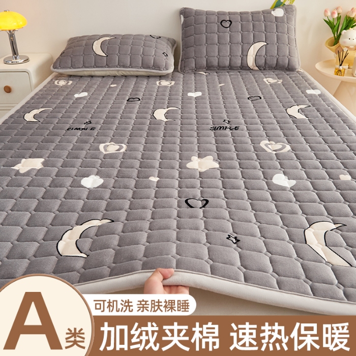 91家纺网 家纺一手货源 找家纺 （总）奇丝雅 2025新款A类牛奶绒床褥床垫软垫家用学生宿舍上下铺寝室床护垫夹棉褥子-大床款单件
