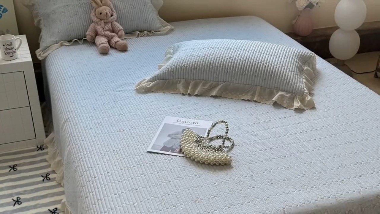 91家纺网 家纺一手货源 找家纺 （总）一加一 2025新款全棉纯棉双层纱田园风单床盖床盖单件单品床盖