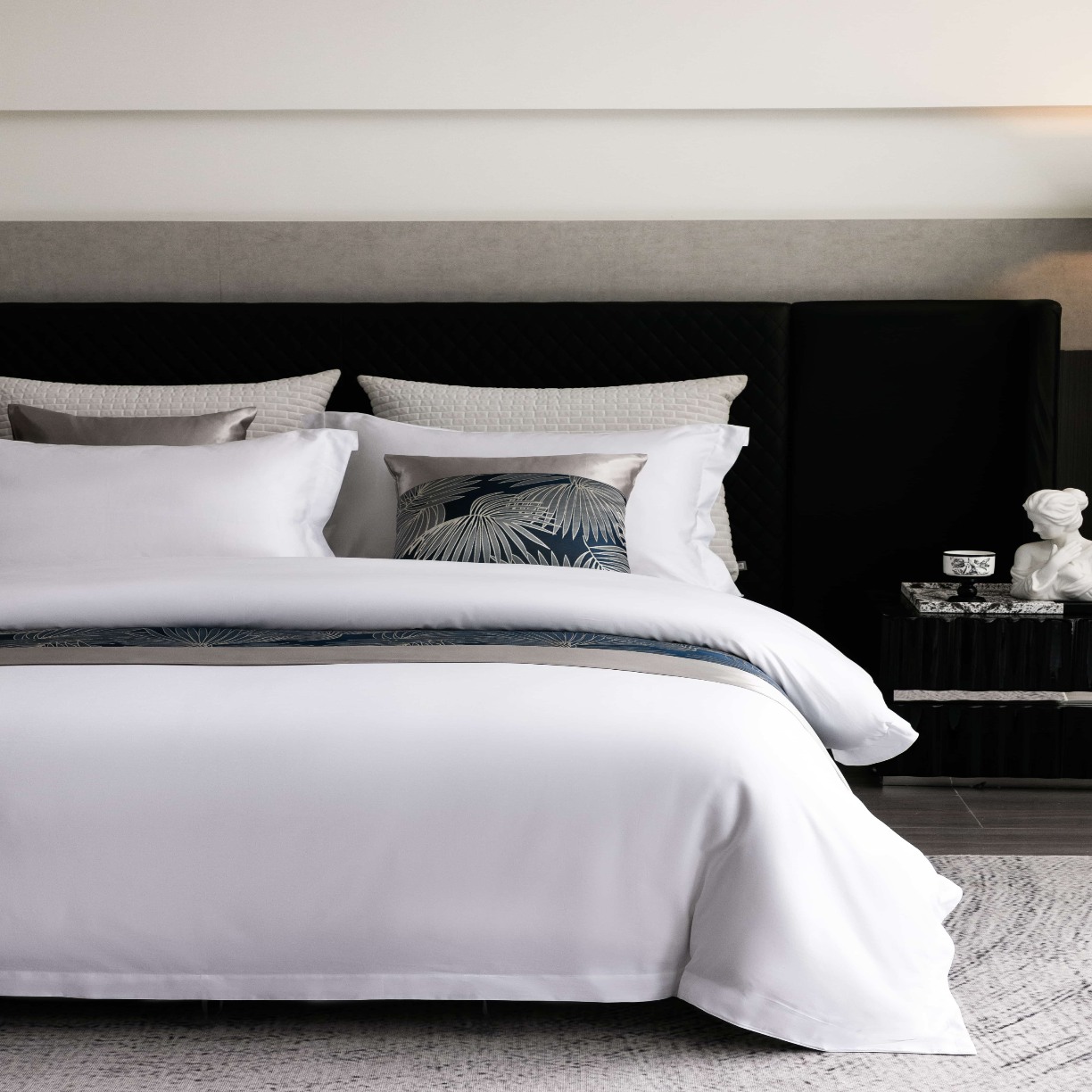 91家纺网 家纺一手货源 找家纺 澜昕 星级酒店民宿加厚床上用品宾馆纯白抗皱耐洗床单 可定制刺绣