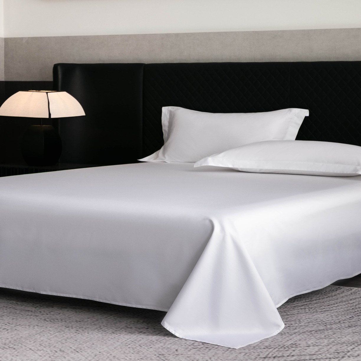 91家纺网 家纺一手货源 找家纺 澜昕 星级酒店民宿加厚床上用品宾馆纯白抗皱耐洗床单 可定制刺绣