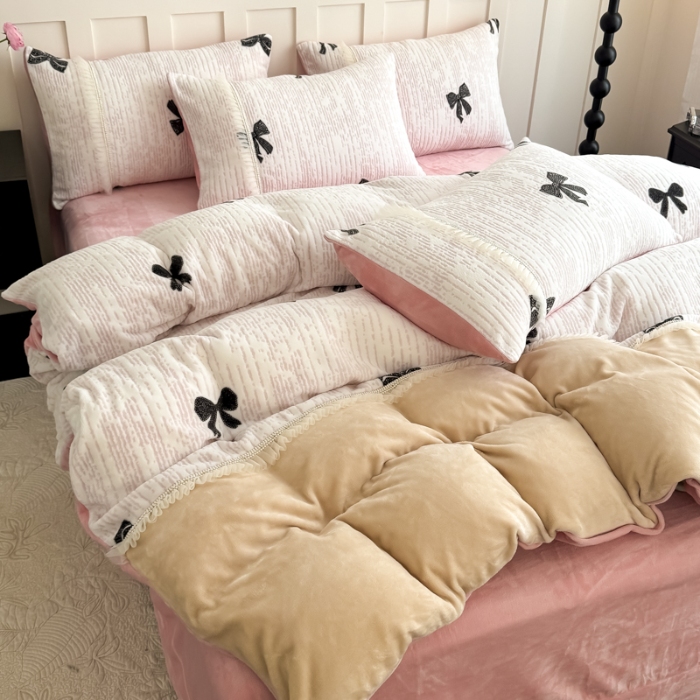 91家纺网 家纺一手货源 找家纺 2025苏东来家纺工艺款雕花绒牛奶绒四件套立体花刺绣绣花套件 华尔兹天蓝