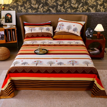 91家纺网 家纺一手货源 找家纺 （总）宝莱利家纺 2025全棉高品质100棉国民复古生态磨毛床单 质检合格 