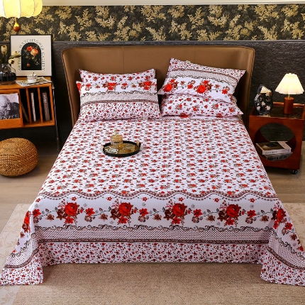 91家纺网 家纺一手货源 找家纺 （总）宝莱利家纺 2025全棉高品质100棉国民复古生态磨毛床单 质检合格 