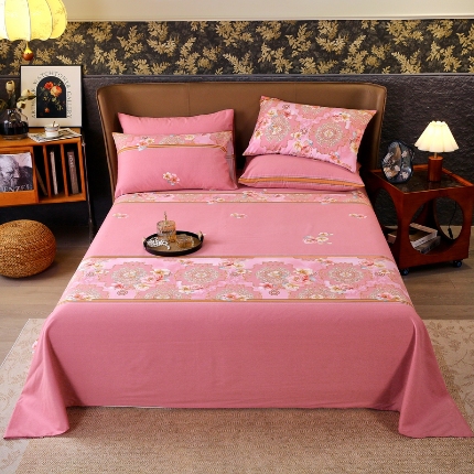 91家纺网 家纺一手货源 找家纺 （总）宝莱利家纺 2025全棉高品质100棉国民复古生态磨毛床单 质检合格 