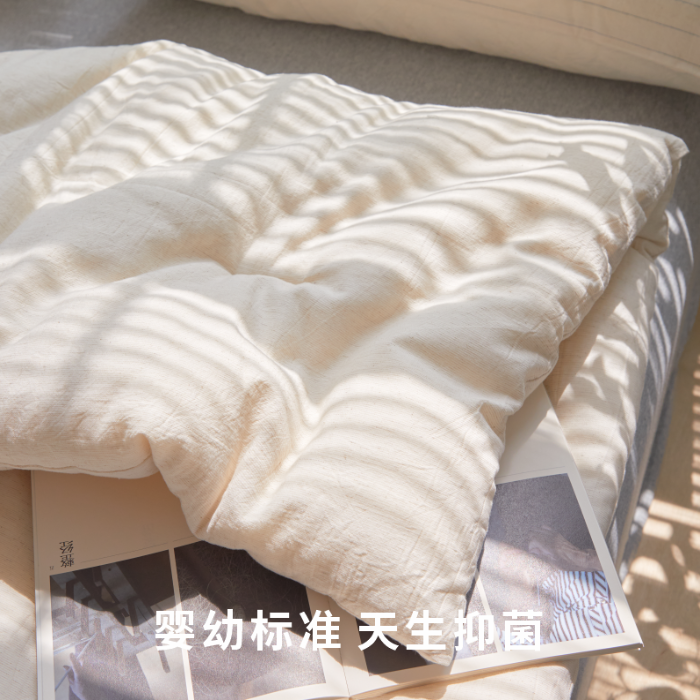 91家纺网 家纺一手货源 找家纺 （总）明治西川 麻间生息天然棉麻被子冬被抗菌纤维被芯婴幼儿标准A类懒人春秋被可机洗