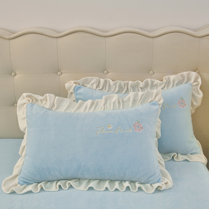 91家纺网 家纺一手货源 找家纺 （总）梦之星 2025新款230g高克重刺绣花边牛奶绒四件套