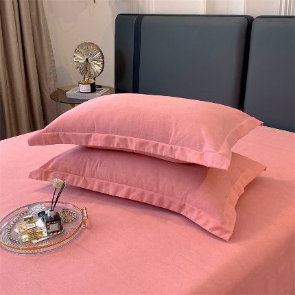 91家纺网 家纺一手货源 找家纺 （总）宝莱利家纺 2025高克重纯色喷气磨毛单枕套