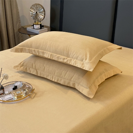 91家纺网 家纺一手货源 找家纺 （总）宝莱利家纺 2025高克重纯色喷气磨毛单枕套