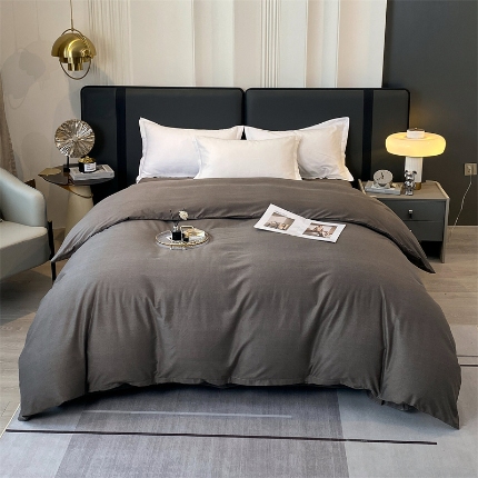 91家纺网 家纺一手货源 找家纺 （总）宝莱利家纺 2025高克重纯色喷气磨毛单被套