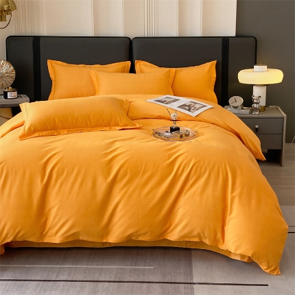 91家纺网 家纺一手货源 找家纺 （总）宝莱利家纺 2025高克重喷气纯色磨毛四件套