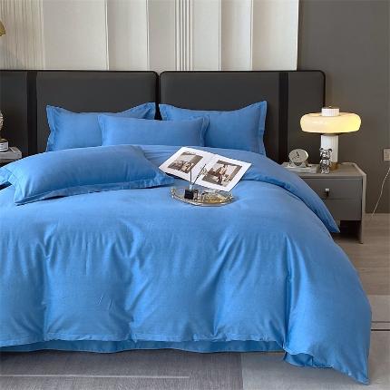 91家纺网 家纺一手货源 找家纺 （总）宝莱利家纺 2025高克重喷气纯色磨毛四件套