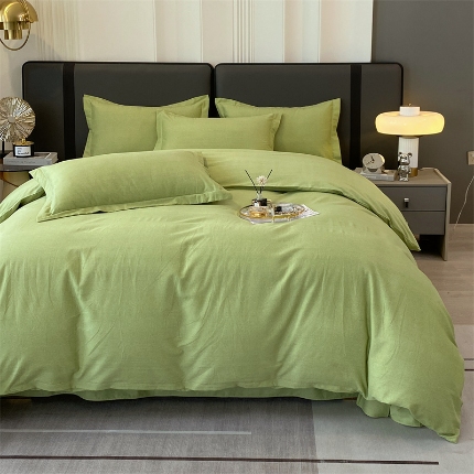 91家纺网 家纺一手货源 找家纺 （总）宝莱利家纺 2025高克重喷气纯色磨毛四件套