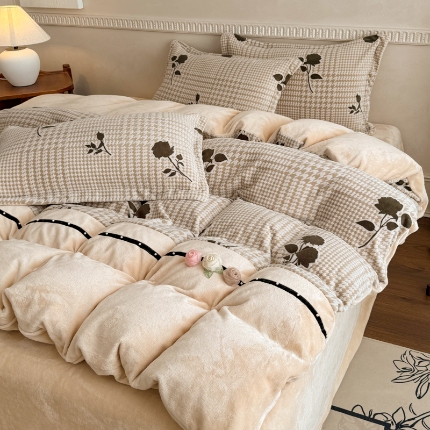 91家纺网 家纺一手货源 找家纺 （总）2025苏东来家纺工艺款雕花绒牛奶绒四件套立体花刺绣绣花套件