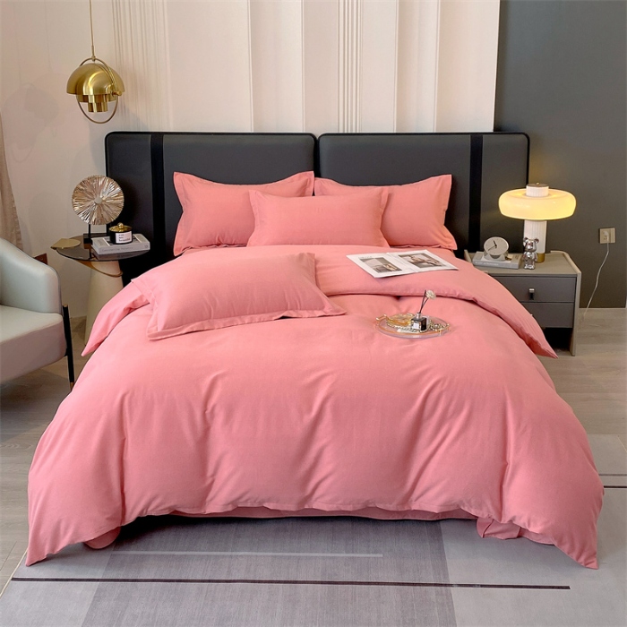 91家纺网 家纺一手货源 找家纺 （总）宝莱利家纺 2025高克重喷气纯色磨毛四件套