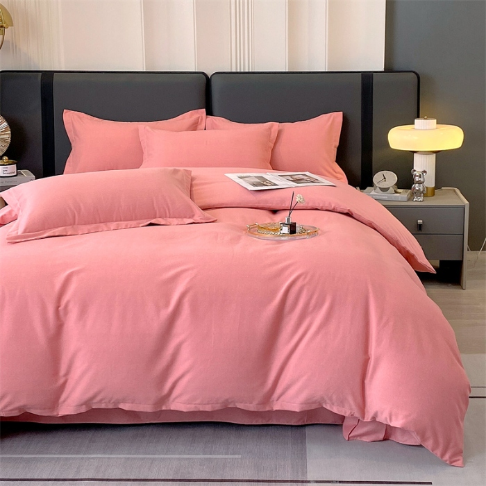 91家纺网 家纺一手货源 找家纺 （总）宝莱利家纺 2025高克重喷气纯色磨毛四件套