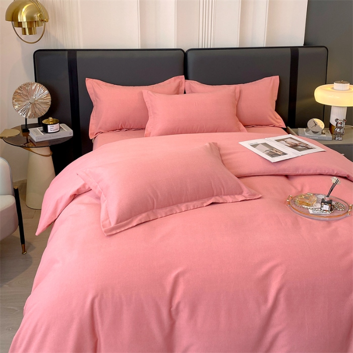 91家纺网 家纺一手货源 找家纺 （总）宝莱利家纺 2025高克重喷气纯色磨毛四件套