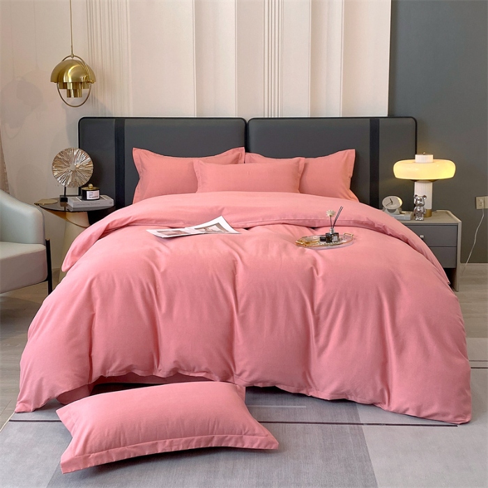 91家纺网 家纺一手货源 找家纺 （总）宝莱利家纺 2025高克重喷气纯色磨毛四件套