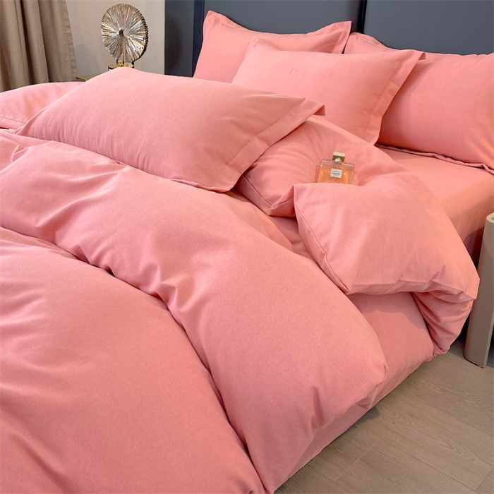 91家纺网 家纺一手货源 找家纺 （总）宝莱利家纺 2025高克重喷气纯色磨毛四件套