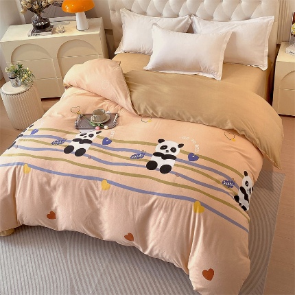 91家纺网 家纺一手货源 找家纺 （总）宝莱利家纺 2025高克重印花喷气磨毛单被套