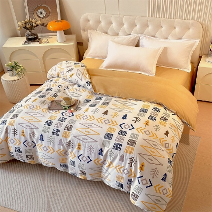 91家纺网 家纺一手货源 找家纺 （总）宝莱利家纺 2025高克重印花喷气磨毛单被套