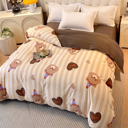 91家纺网 家纺一手货源 找家纺 （总）宝莱利家纺 2025高克重印花喷气磨毛单被套