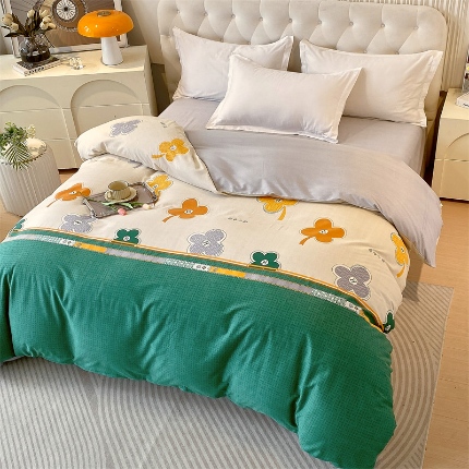 91家纺网 家纺一手货源 找家纺 （总）宝莱利家纺 2025高克重印花喷气磨毛单被套