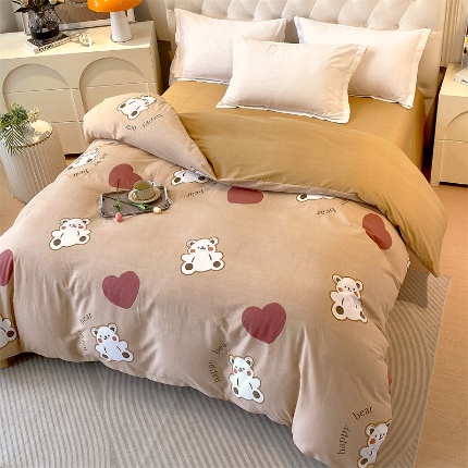 91家纺网 家纺一手货源 找家纺 （总）宝莱利家纺 2025高克重印花喷气磨毛单被套