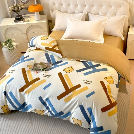 91家纺网 家纺一手货源 找家纺 （总）宝莱利家纺 2025高克重印花喷气磨毛单被套