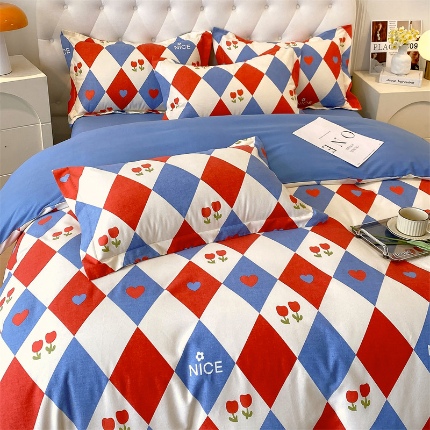 91家纺网 家纺一手货源 找家纺 （总）宝莱利家纺 2025高克重印花喷气磨毛四件套