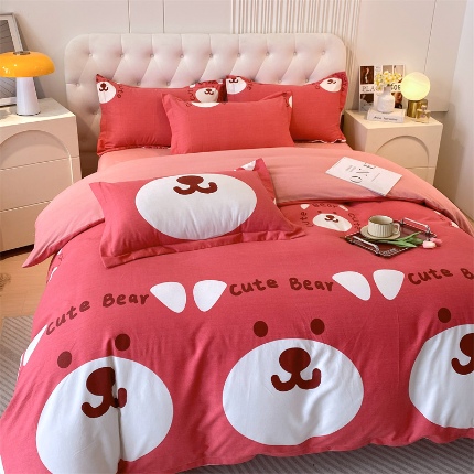 91家纺网 家纺一手货源 找家纺 （总）宝莱利家纺 2025高克重印花喷气磨毛四件套