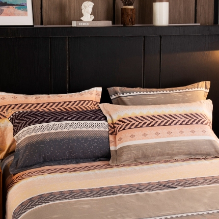 91家纺网 家纺一手货源 找家纺 （总）宝莱利家纺 2025加厚磨毛民族复古风单枕套