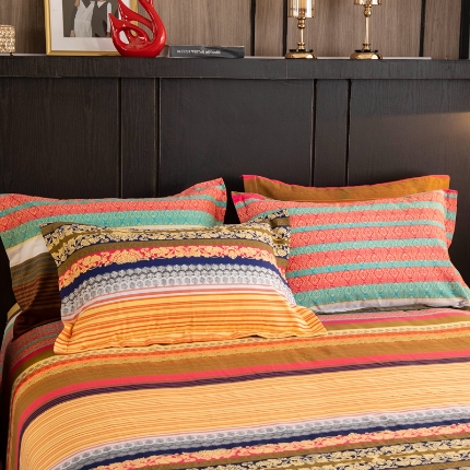 91家纺网 家纺一手货源 找家纺 （总）宝莱利家纺 2025加厚磨毛民族复古风单枕套