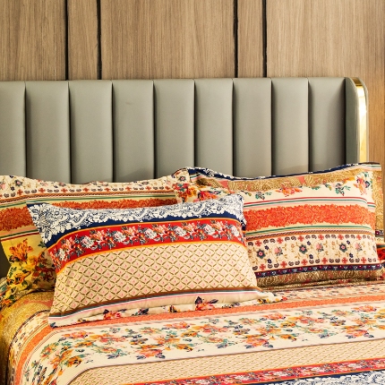 91家纺网 家纺一手货源 找家纺 （总）宝莱利家纺 2025加厚磨毛民族复古风单枕套