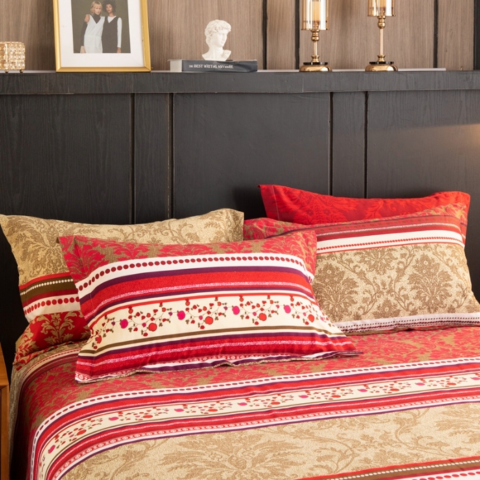 91家纺网 家纺一手货源 找家纺 （总）宝莱利家纺 2025加厚磨毛民族复古风单枕套