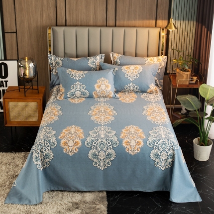 91家纺网 家纺一手货源 找家纺 （总）宝莱利家纺 2025加厚磨毛民族复古风直角床单