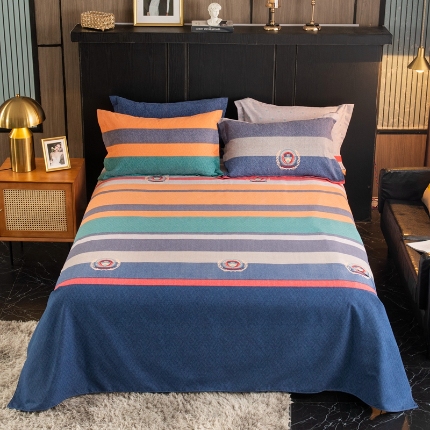 91家纺网 家纺一手货源 找家纺 （总）宝莱利家纺 2025加厚磨毛民族复古风直角床单