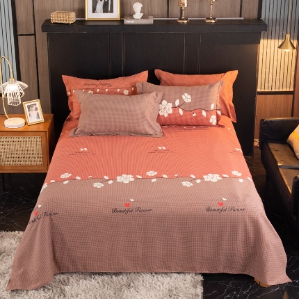 91家纺网 家纺一手货源 找家纺 （总）宝莱利家纺 2025加厚磨毛民族复古风直角床单