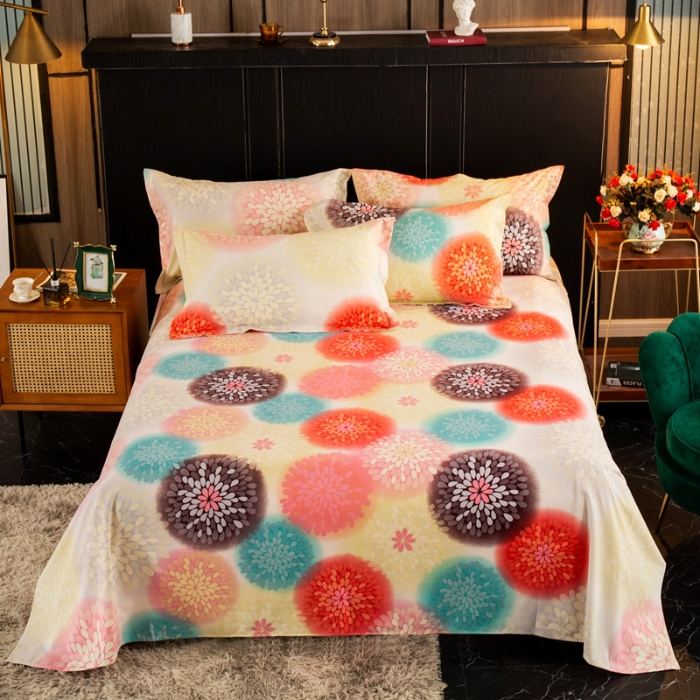 91家纺网 家纺一手货源 找家纺 （总）宝莱利家纺 2025加厚磨毛民族复古风直角床单