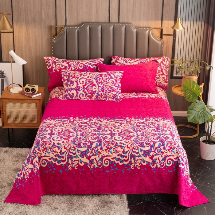 91家纺网 家纺一手货源 找家纺 （总）宝莱利家纺 2025加厚磨毛民族复古风直角床单