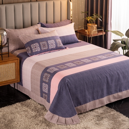 91家纺网 家纺一手货源 找家纺 （总）宝莱利家纺 2025加厚磨毛民族复古风圆角床单