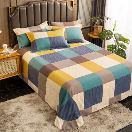 91家纺网 家纺一手货源 找家纺 （总）宝莱利家纺 2025加厚磨毛民族复古风圆角床单