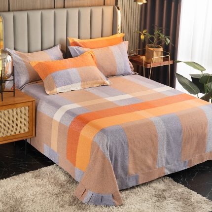 91家纺网 家纺一手货源 找家纺 （总）宝莱利家纺 2025加厚磨毛民族复古风圆角床单