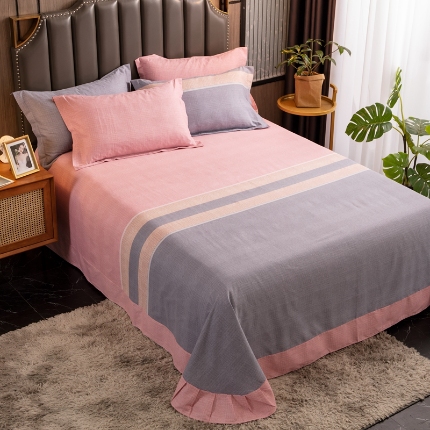 91家纺网 家纺一手货源 找家纺 （总）宝莱利家纺 2025加厚磨毛民族复古风圆角床单