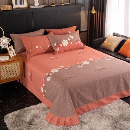 91家纺网 家纺一手货源 找家纺 （总）宝莱利家纺 2025加厚磨毛民族复古风圆角床单