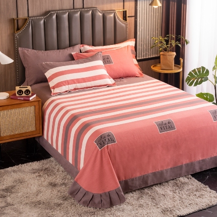 91家纺网 家纺一手货源 找家纺 （总）宝莱利家纺 2025加厚磨毛民族复古风圆角床单