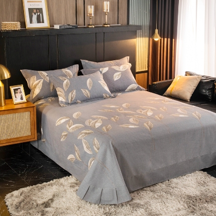 91家纺网 家纺一手货源 找家纺 （总）宝莱利家纺 2025加厚磨毛民族复古风圆角床单