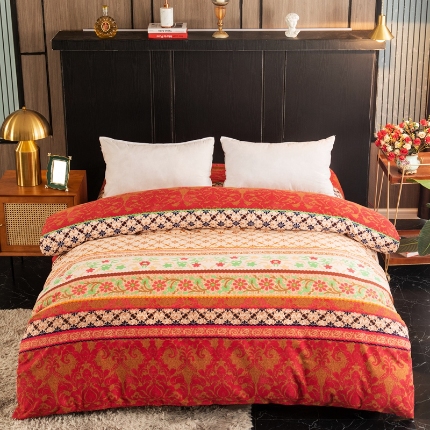 91家纺网 家纺一手货源 找家纺 （总）宝莱利家纺 2025加厚磨毛民族复古风单被套