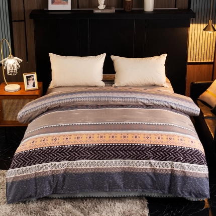 91家纺网 家纺一手货源 找家纺 （总）宝莱利家纺 2025加厚磨毛民族复古风单被套