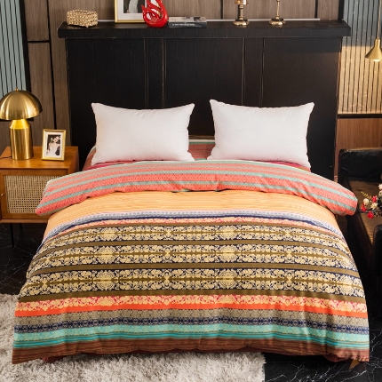 91家纺网 家纺一手货源 找家纺 （总）宝莱利家纺 2025加厚磨毛民族复古风单被套