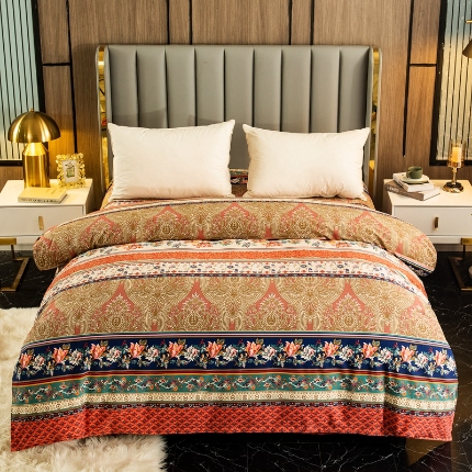 91家纺网 家纺一手货源 找家纺 （总）宝莱利家纺 2025加厚磨毛民族复古风单被套